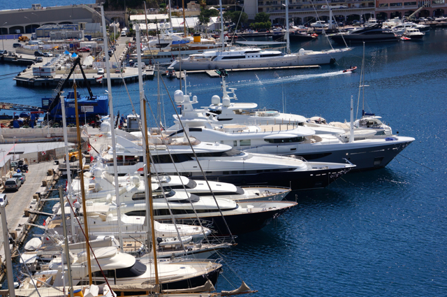 Fancy yachts everywhere
